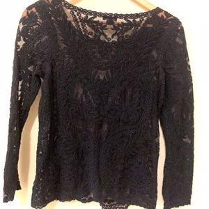 Women's Express Black Sheer Blouse